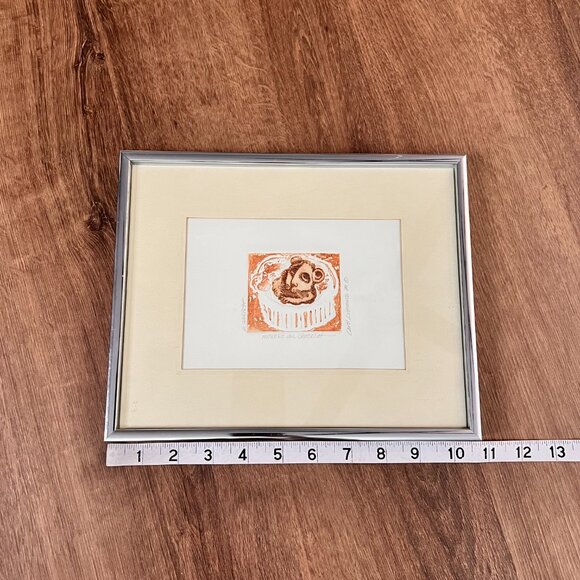 Original Carol Lummus Print Mousse Au Chocolat Embossed Mouse Etching Art 1981 - Picture 9 of 14